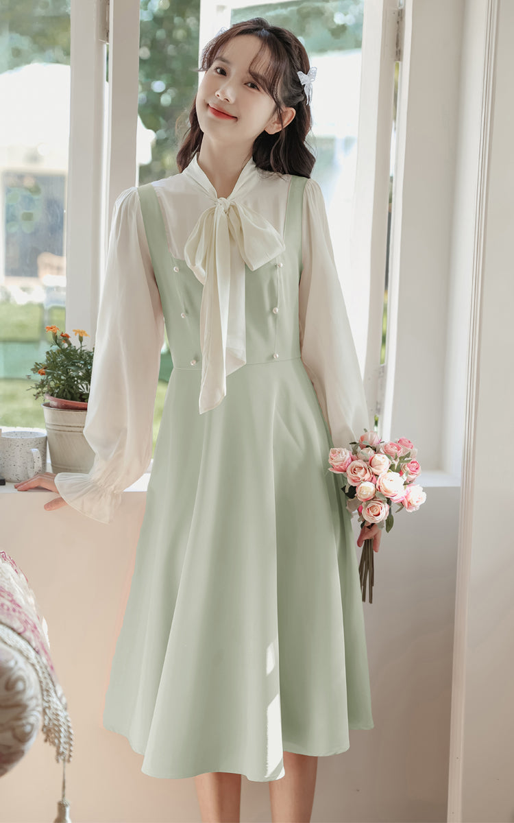 Missy Tie Neck Midi Dress (2 Colors)