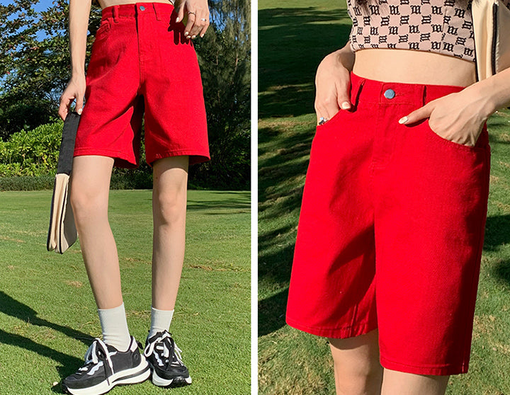 Rainbow Denim Bermuda Shorts (9 Colors)