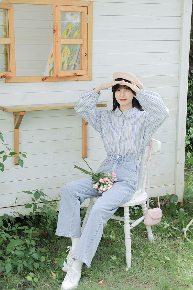 Saturn Embroidered Jeans (Light Denim)