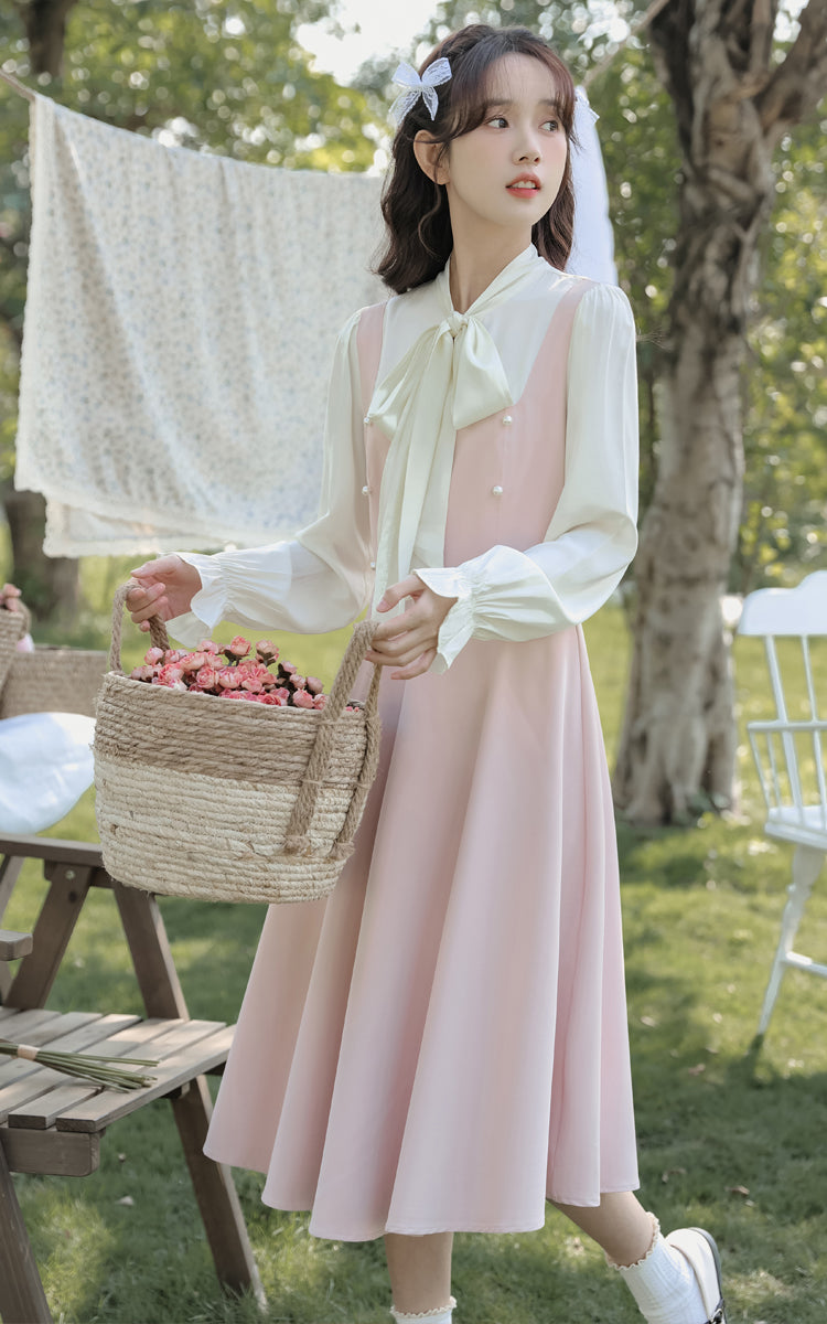 Missy Tie Neck Midi Dress (2 Colors)