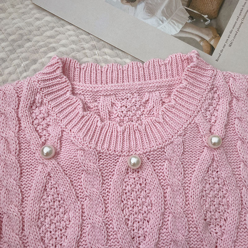 Cable Knit Pearl Vest (3 Colors)