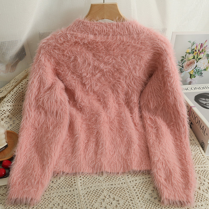 Fuzzy Cropped Sweater (5 Colors)