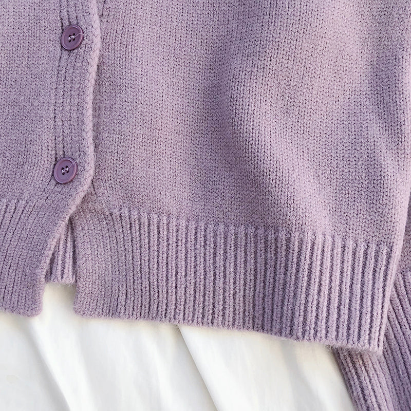 Pastel Round Neck Cardigan (4 Colors)