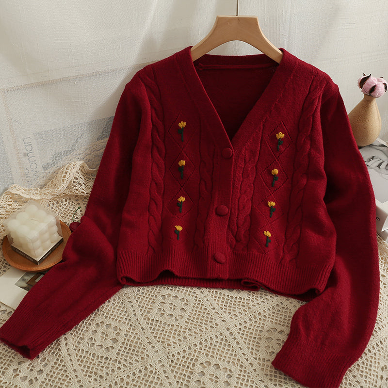Little Tulip Cropped Cardigan (4 Colors)