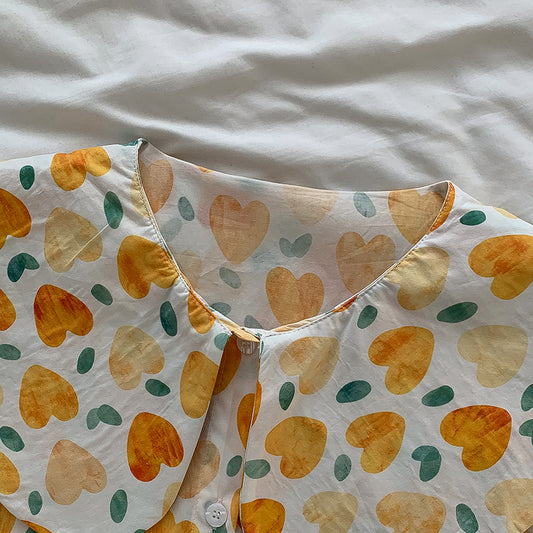 Painted Hearts Printed Blouse (2 Colors)