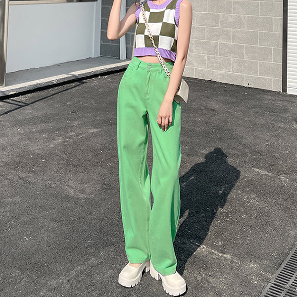 Color Pop Straight Leg Jeans (4 Colors)