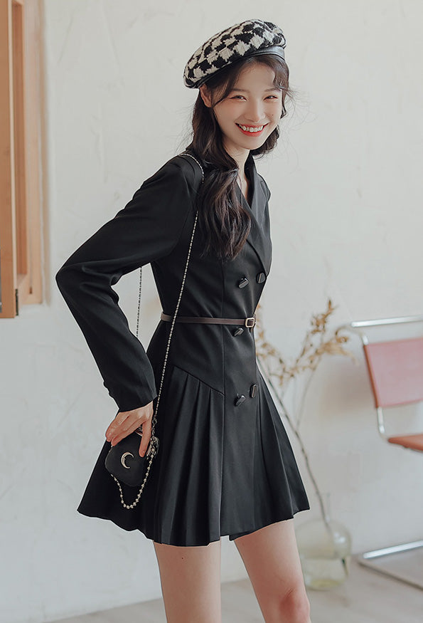 Chic Days Mini Blazer Dress (Black)