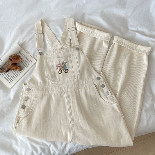 Bear Delivery Overalls (White)