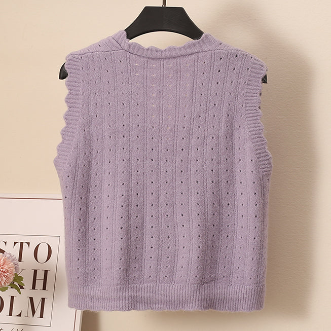 Scallop Trim Vest (10 Colors)