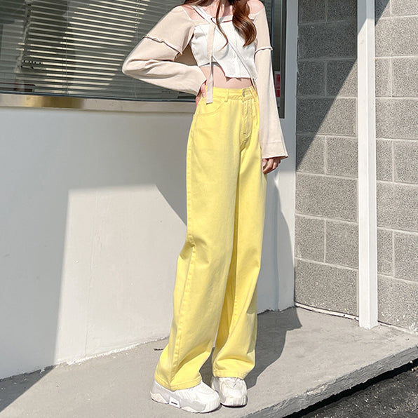 Color Pop Straight Leg Jeans (4 Colors)