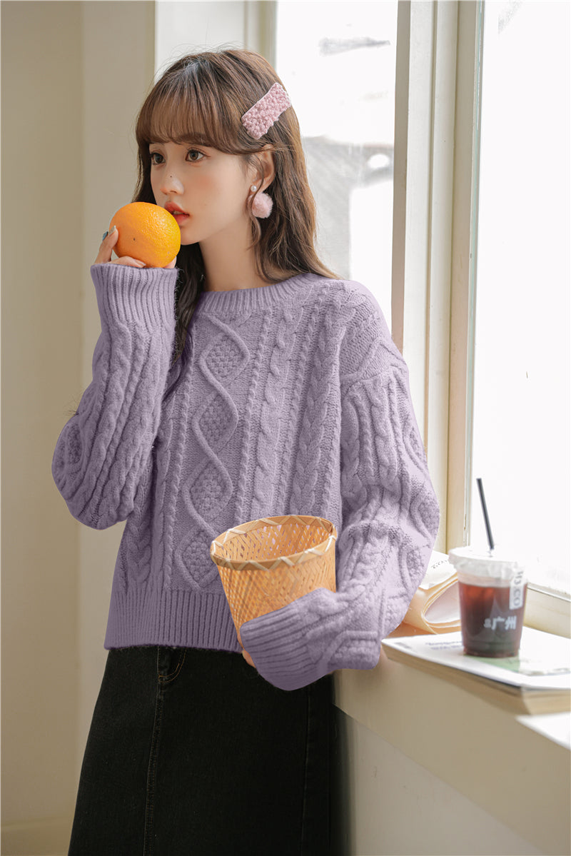 Basic Cable Knit Sweater (6 Colors)