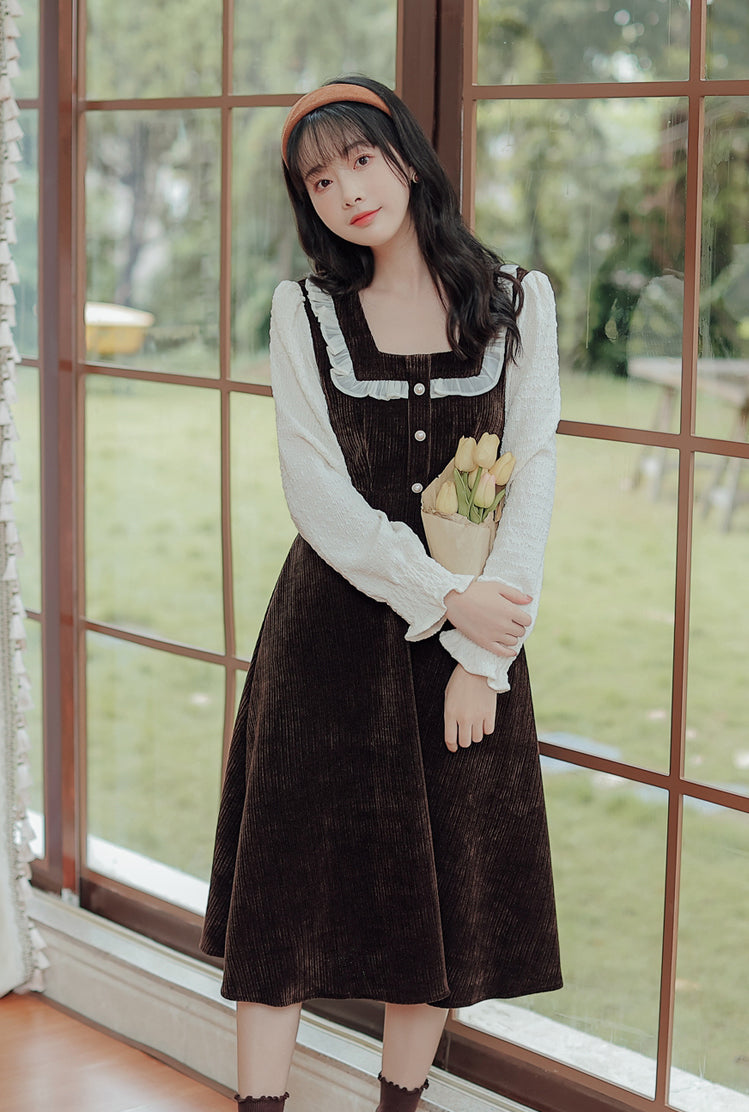 Square Neck Sweater Dress (2 Colors)