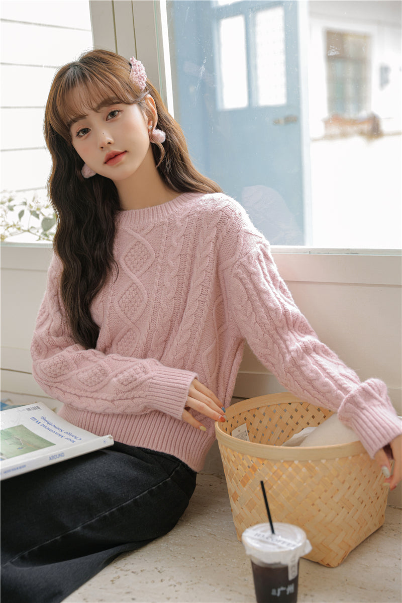 Basic Cable Knit Sweater (6 Colors)