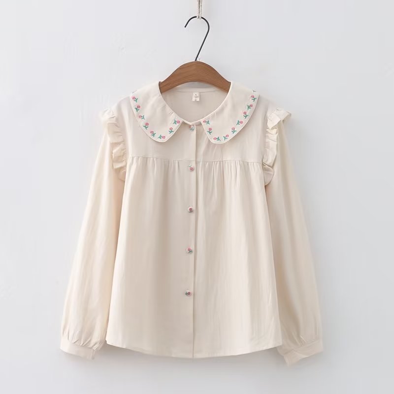 Budding Blossoms Embroidered Blouse (2 Colors)