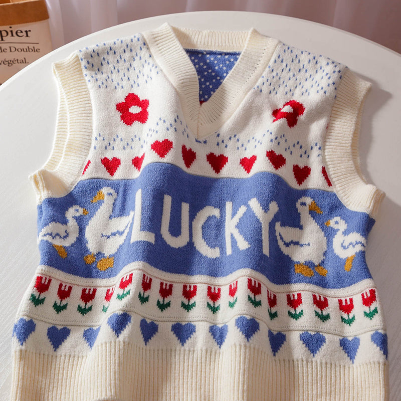 Lucky Ducks Vest (White)