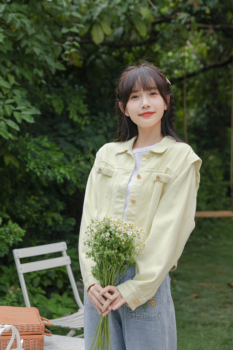 Sunny Days Denim Jacket (Yellow)