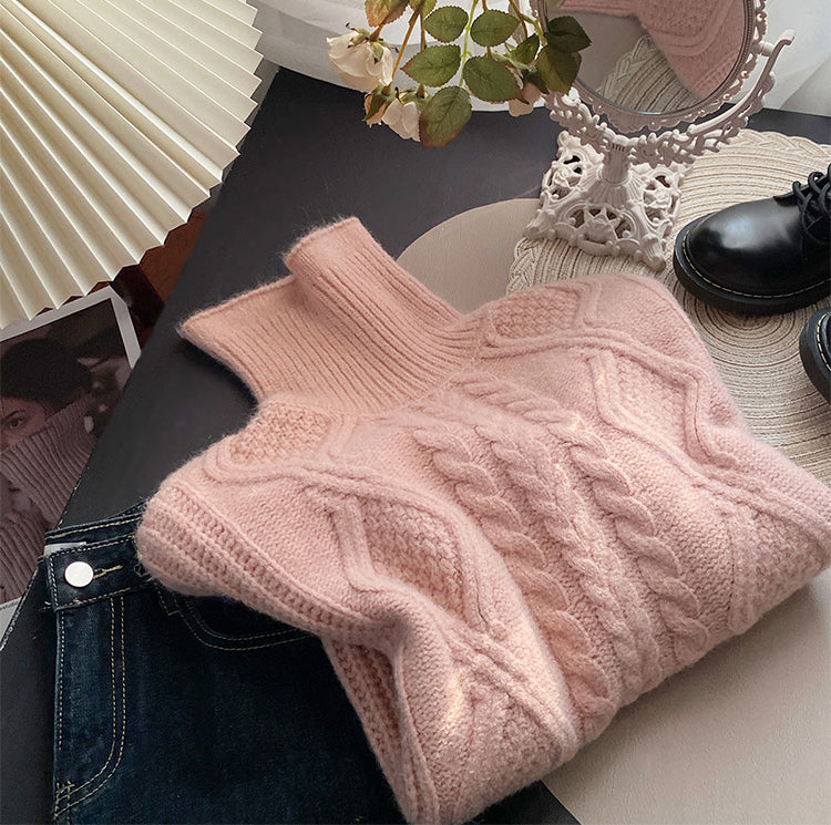 Cable Knit Turtleneck Sweater (5 Colors)