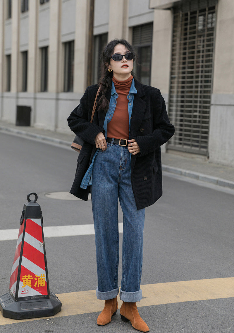 Corduroy Double Breasted Blazer Jacket (7 Colors)