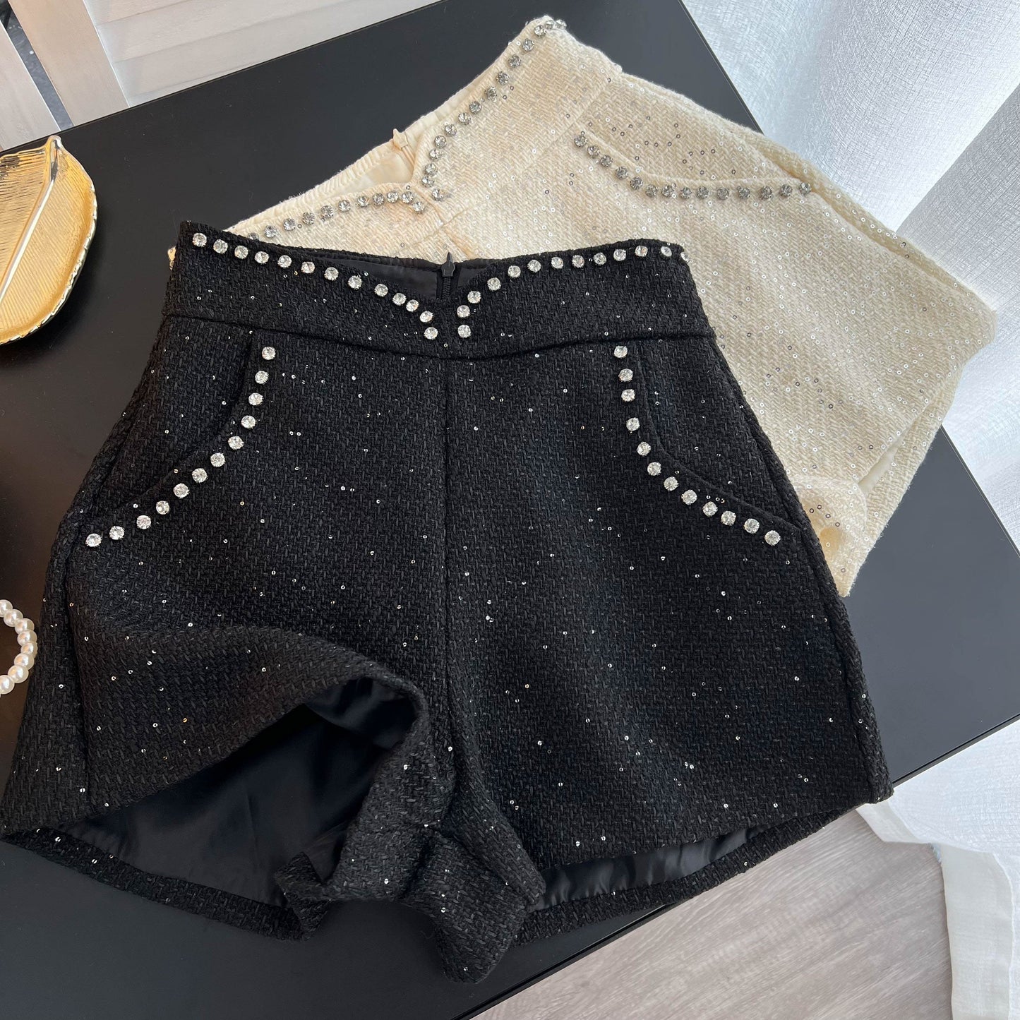 Diamante Tweed Shorts (3 Colors)