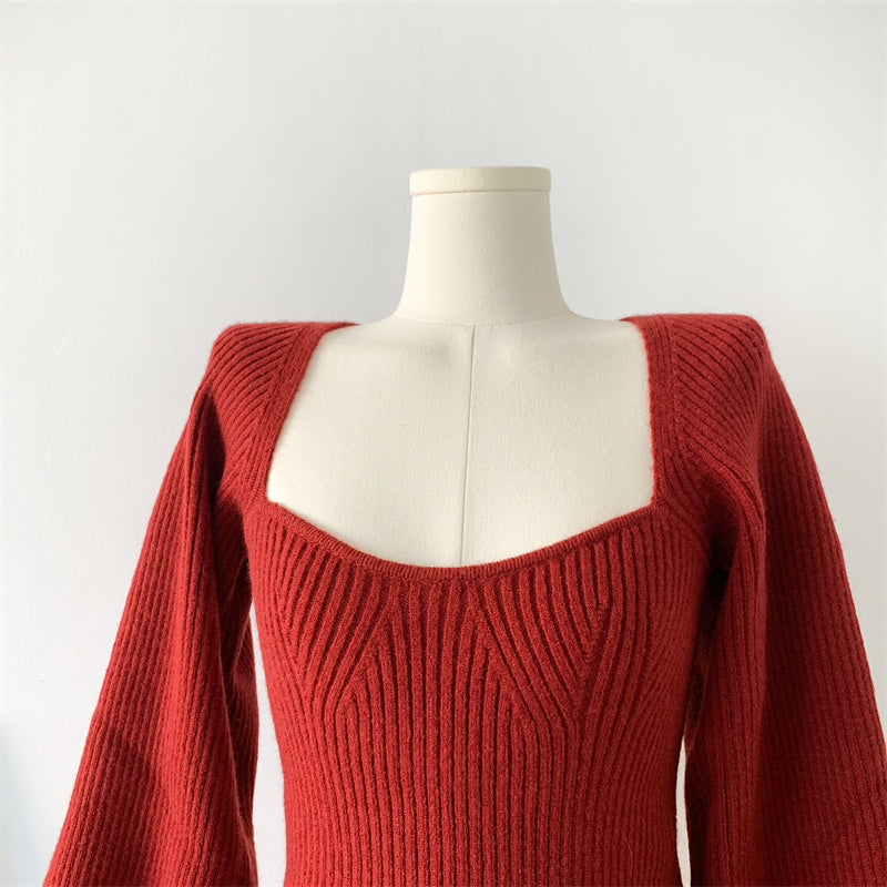 Ribbed Puff Sleeve Cropped Sweater (4 Colors)