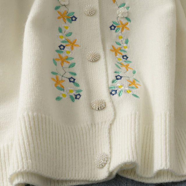 Floral Embroidered Cardigan (2 Colors)