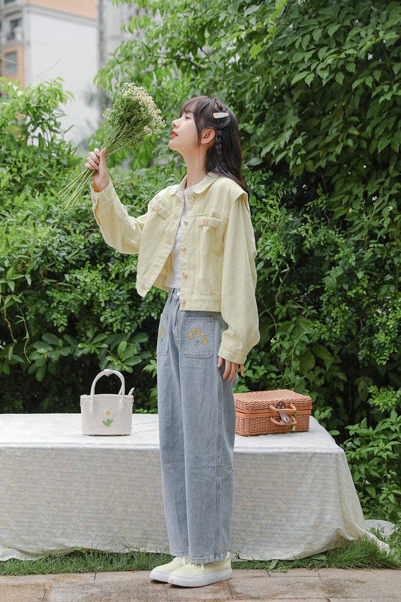 Sunny Days Denim Jacket (Yellow)