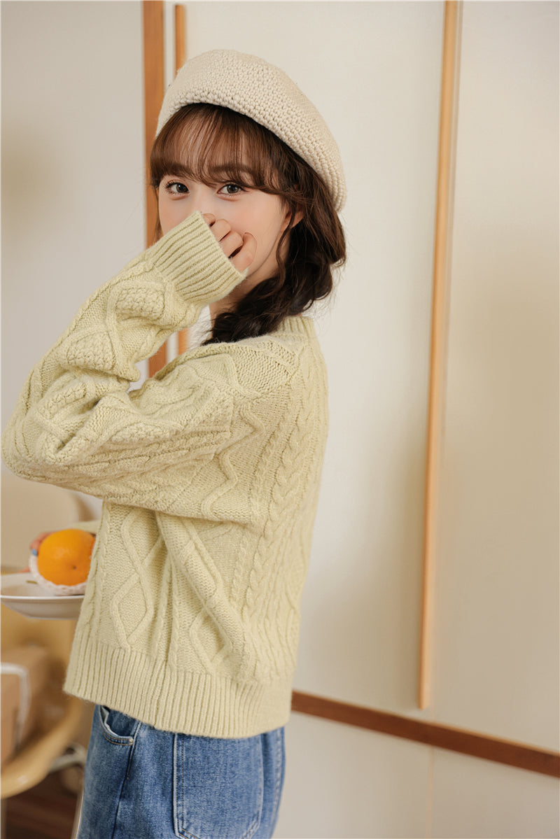 Basic Cable Knit Sweater (6 Colors)