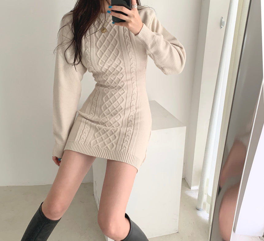 Ribbed Bodycon Mini Sweater Dress (2 Colors)