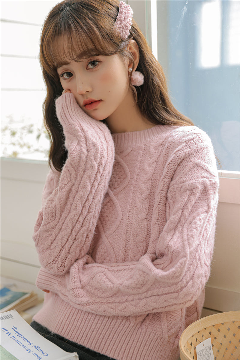 Basic Cable Knit Sweater (6 Colors)