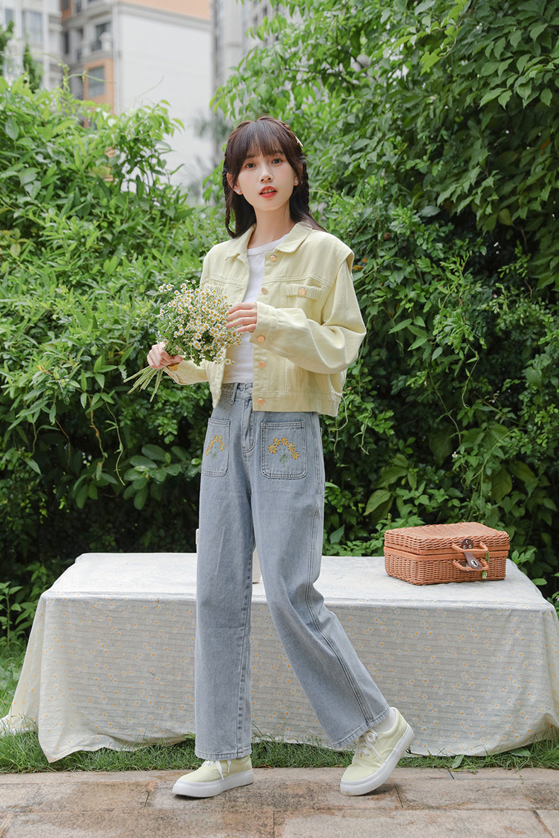 Sunny Days Denim Jacket (Yellow)