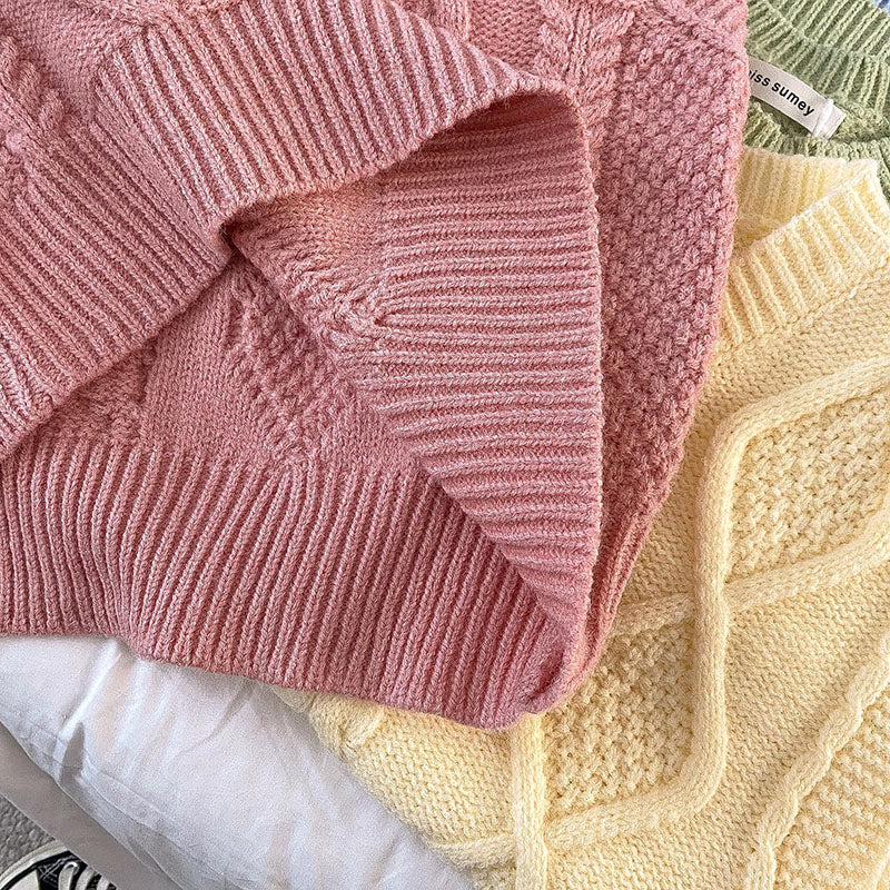 Candy Cable Knit Vest (4 Colors)