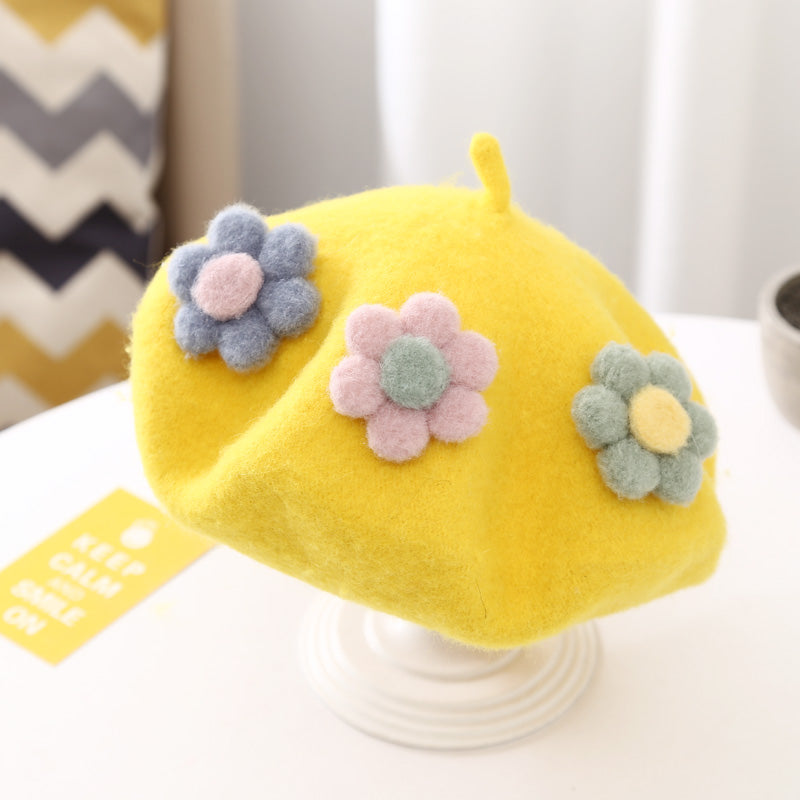 Daisy Pom Pom Beret (10 Colors)