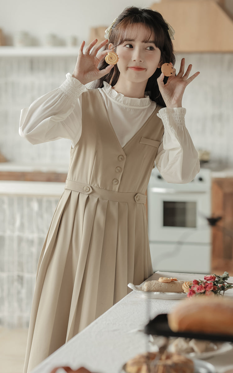 Journalist Midi Pinafore Set (2 Colors)