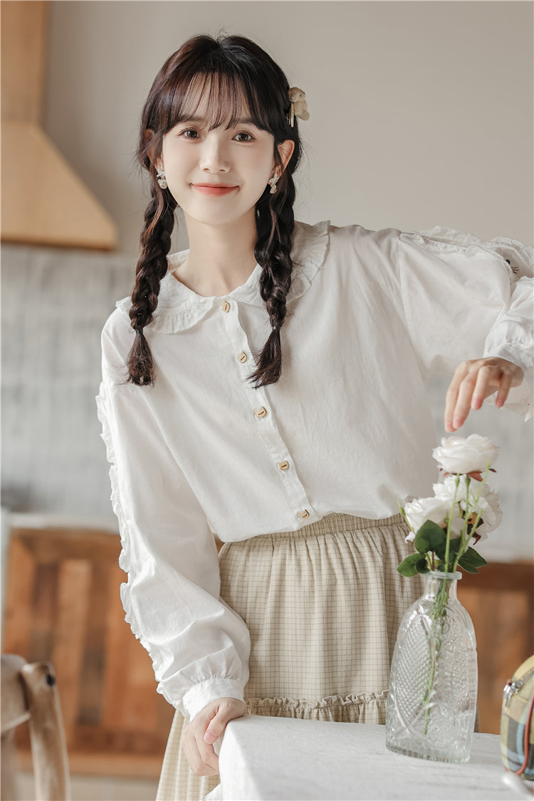 Mischievous Cats Blouse (White)