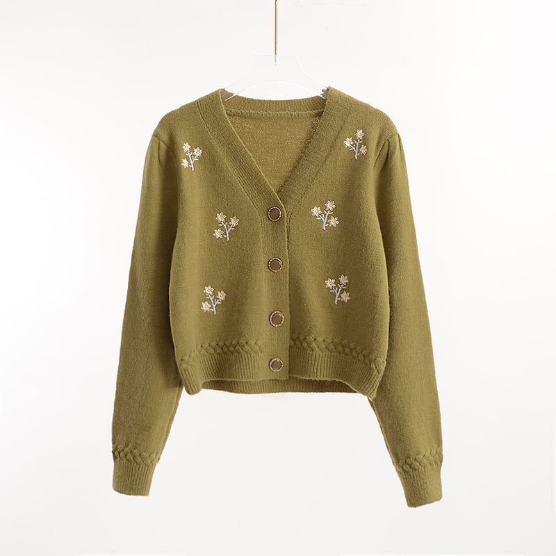 Ditsy Floral Embroidered Cardigan (3 Colors)
