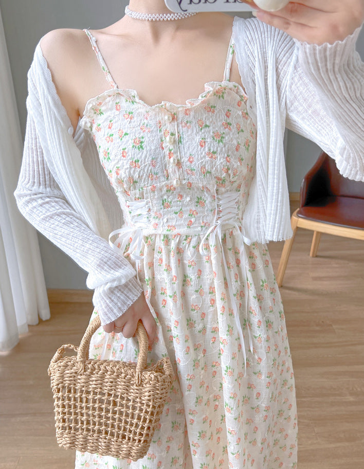 Spring Florals Lace Up Cami Dress (3 Colors)