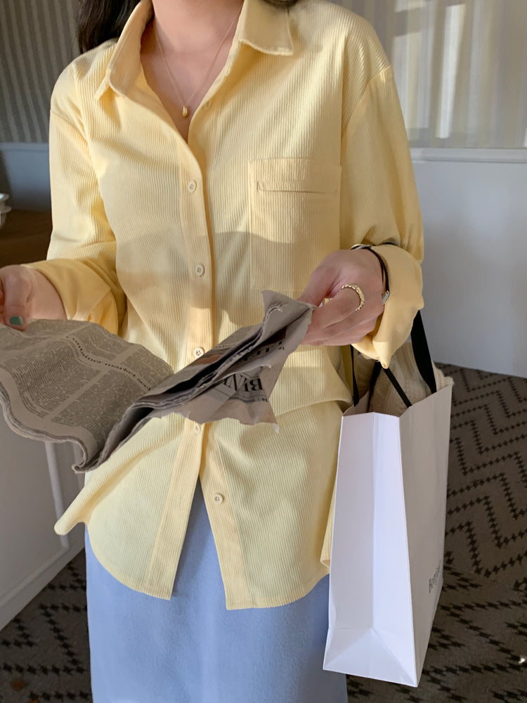 Corduroy Button Up Shirt (6 Colors)