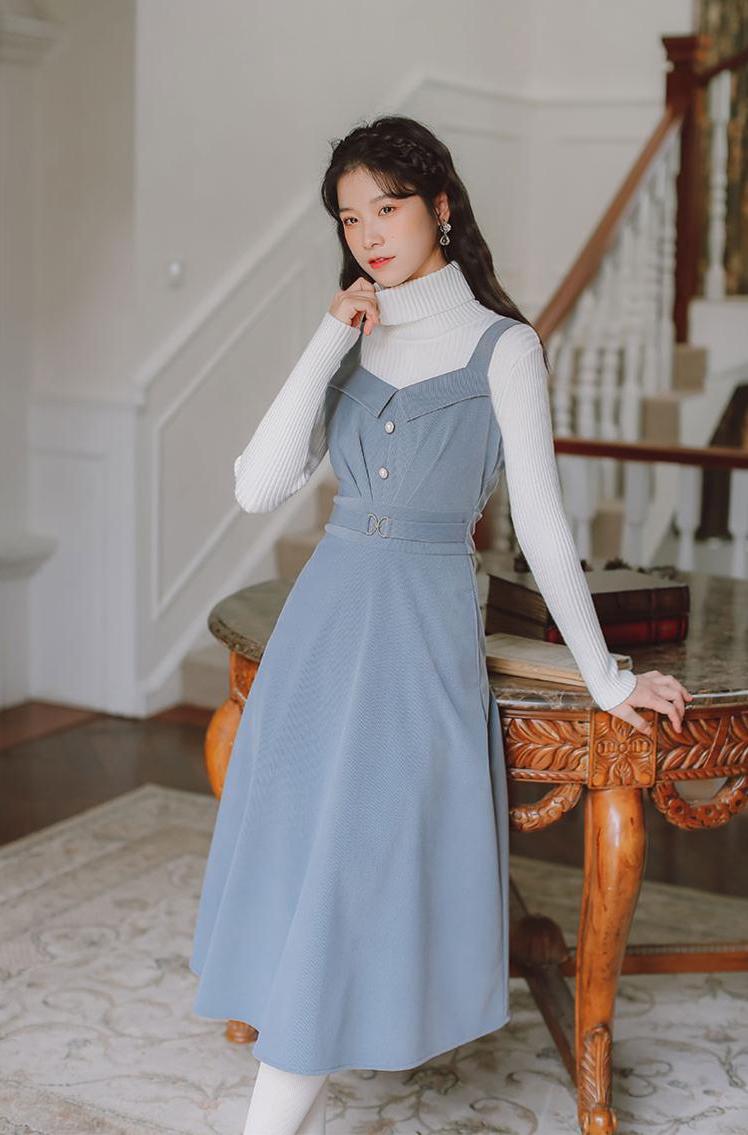 Corduroy Pearl Cami Midi Dress (2 Colors)