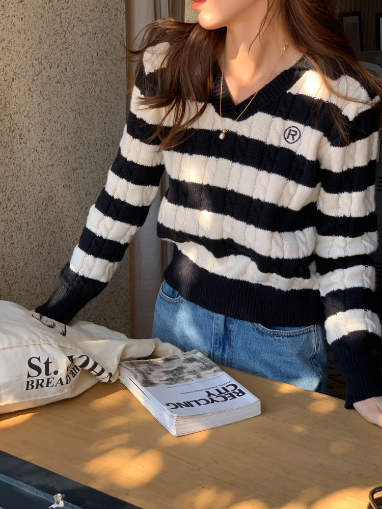 Cable Knit Polo Sweater (6 Colors)
