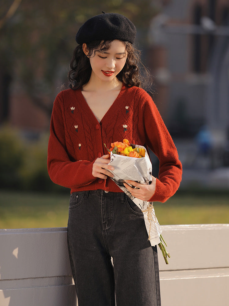Little Tulip Cropped Cardigan (4 Colors)