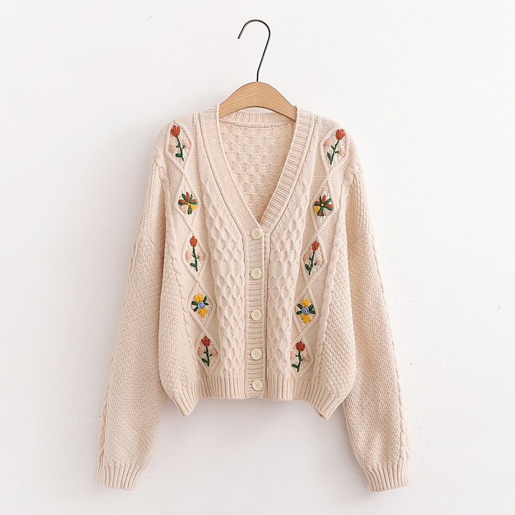Fall Florals Embroidered Cardigan (3 Colors)