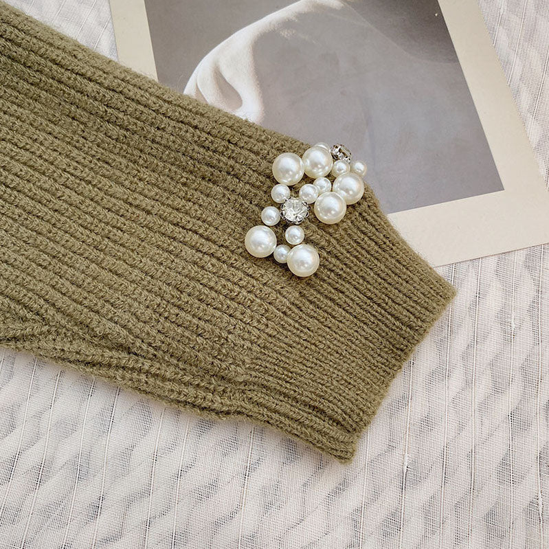 Cropped Pearl Cardigan