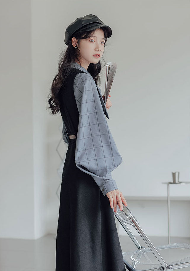 Button Up Suede Pinafore Dress (4 Colors)