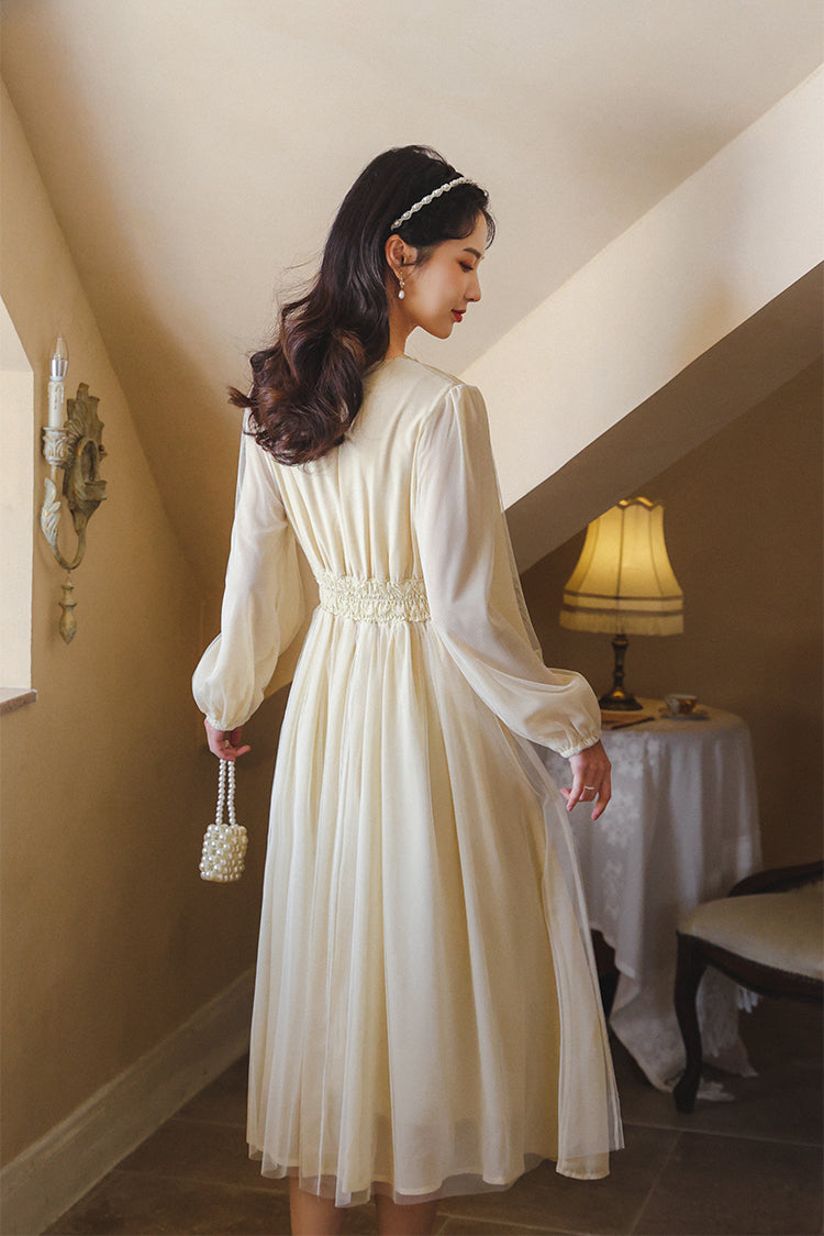 Field Of Dreams Midi Dress (Cream)