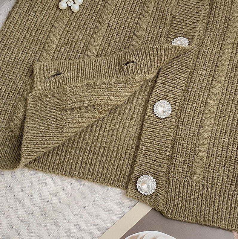 Cropped Pearl Cardigan