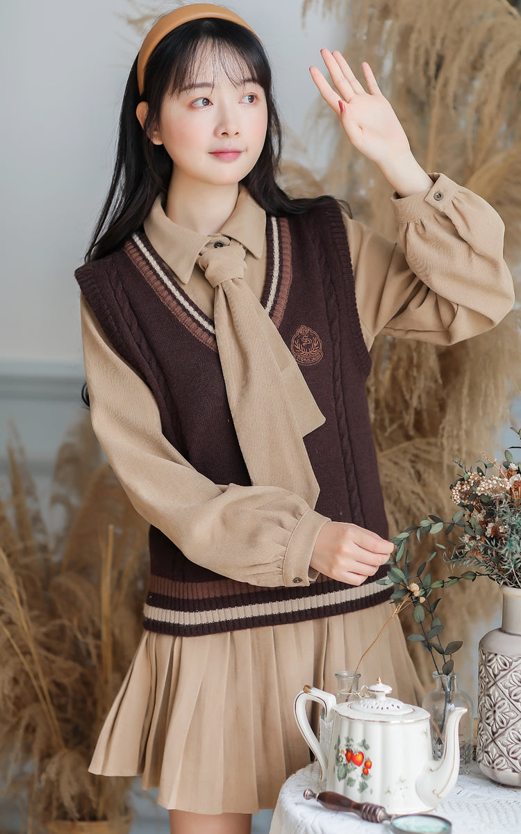 Prep School Vest & Dress Set (3 Colors)
