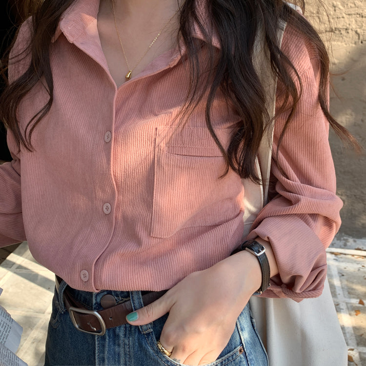 Corduroy Button Up Shirt (6 Colors)