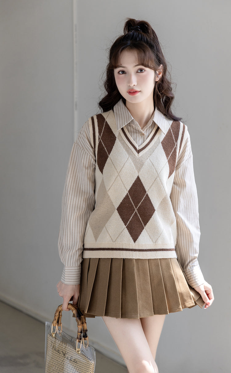 Varsity Prep Tennis Skirt (Khaki)