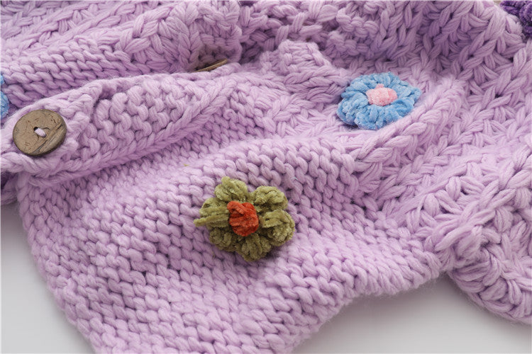 Chunky Knit Daisy Cropped Cardigan (3 Colors)