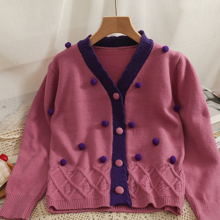 Little Pom Pom Cardigan (4 Colors)